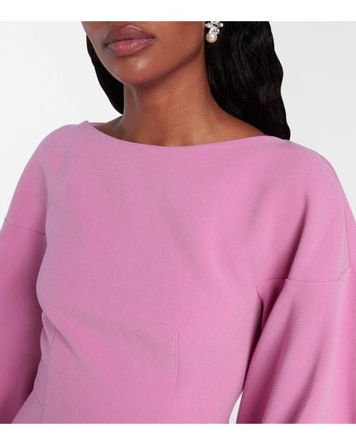 Roksanda Pink Garance Balloon-Sleeve Crepe Gown