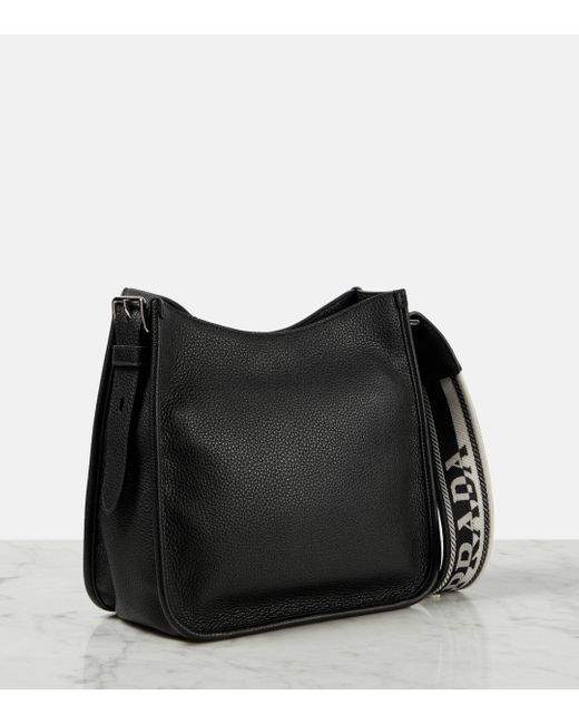 Prada Black Logo Leather Shoulder Bag