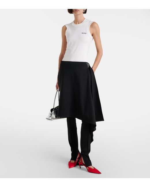 The Attico Black Draped Slim Pants