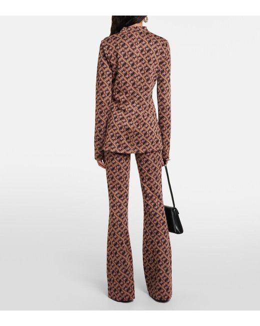 Diane von Furstenberg Brown Birdie Printed Top