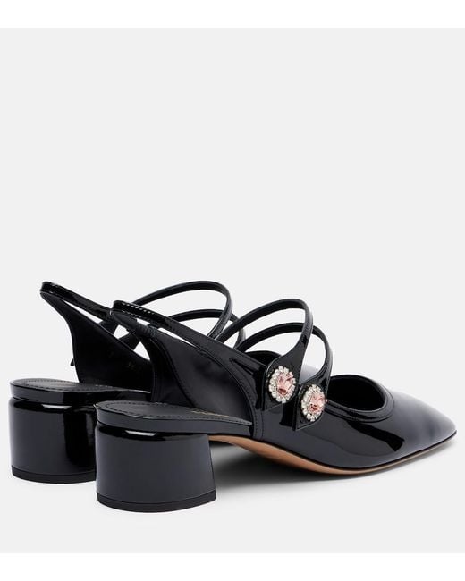 Ferragamo Black Milly Patent Leather Slingback Pumps