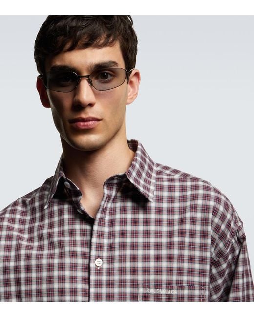Balenciaga Gray Invisible 2.0 Rectangular Sunglasses for men
