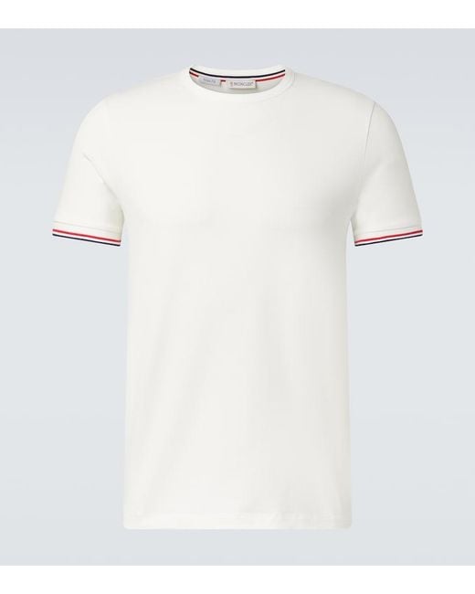 Moncler White Cotton-Blend Jersey T-Shirt for men