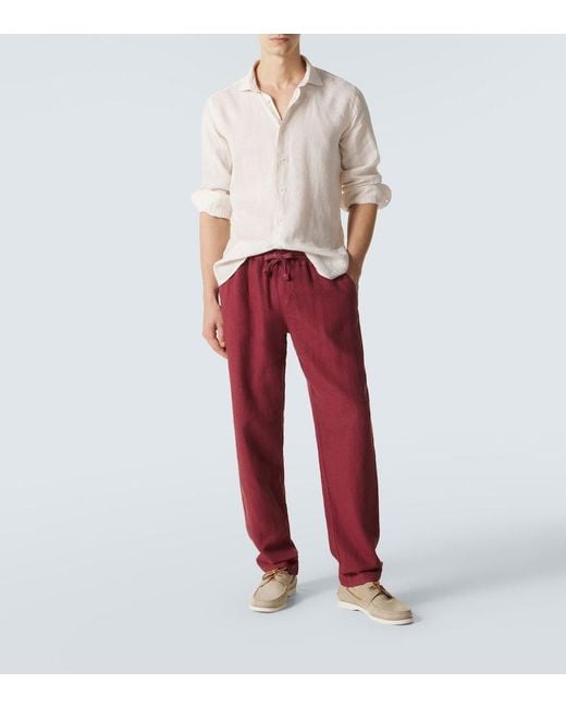 Fedeli White Nick Linen Shirt for men