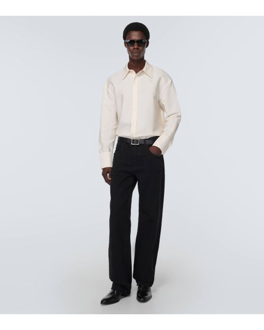 Saint Laurent Natural Oversized Faille Shirt for men