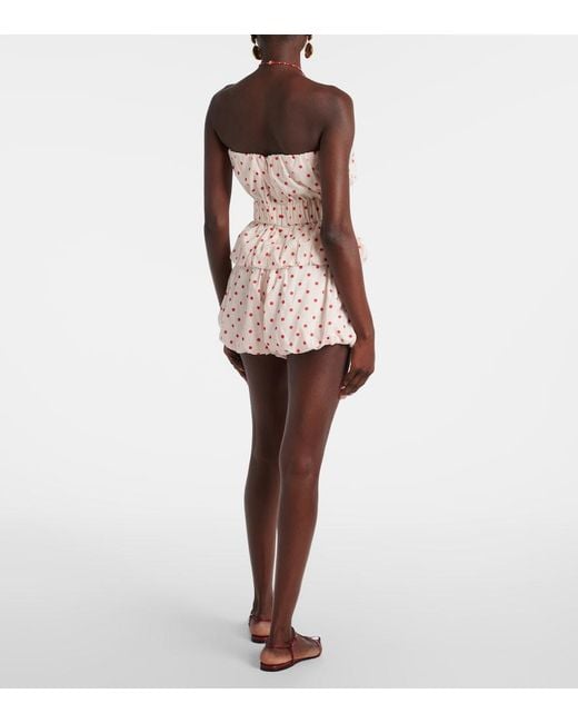 Posse Pink Aurelia Polka-Dot Linen Top