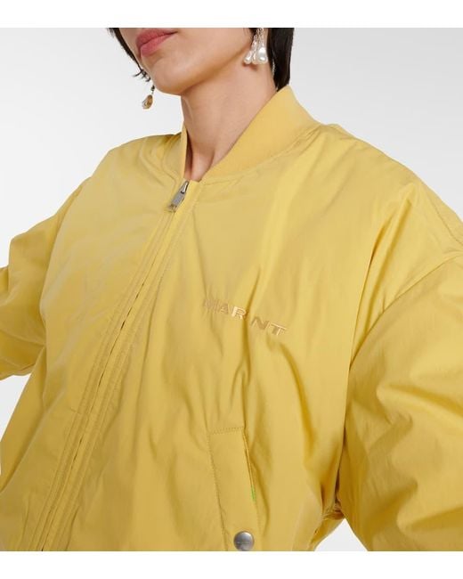 Isabel Marant Yellow Bessime Cotton-Blend Bomber Jacket
