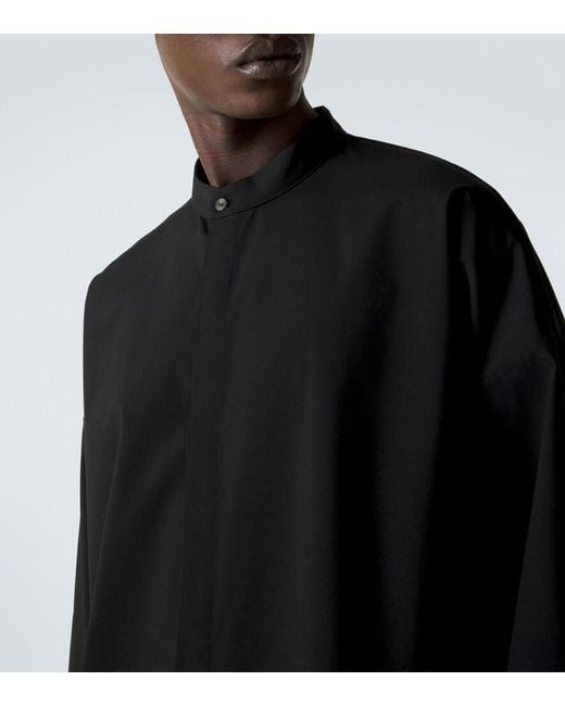 Fear Of God Black Oversized Cotton And Wool Shirt for men