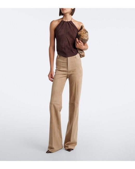 Stouls Natural Lizzy Suede Bootcut Pants
