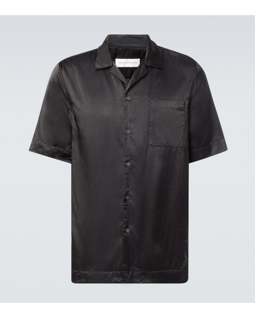 Dries Van Noten Black Bowling Shirt for men