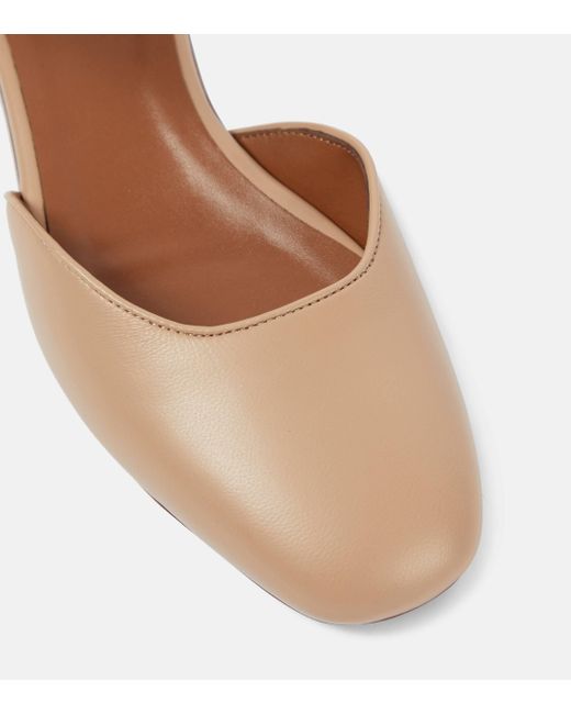 Le Monde Beryl Brown Leather Ballet Flats