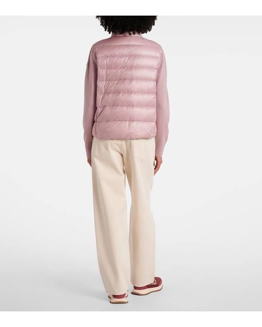 Moncler Pink Daunenjacke Mit Schurwolle
