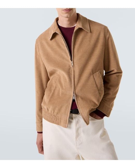 Lardini Brown Cotton And Alpaca Corduroy Jacket for men