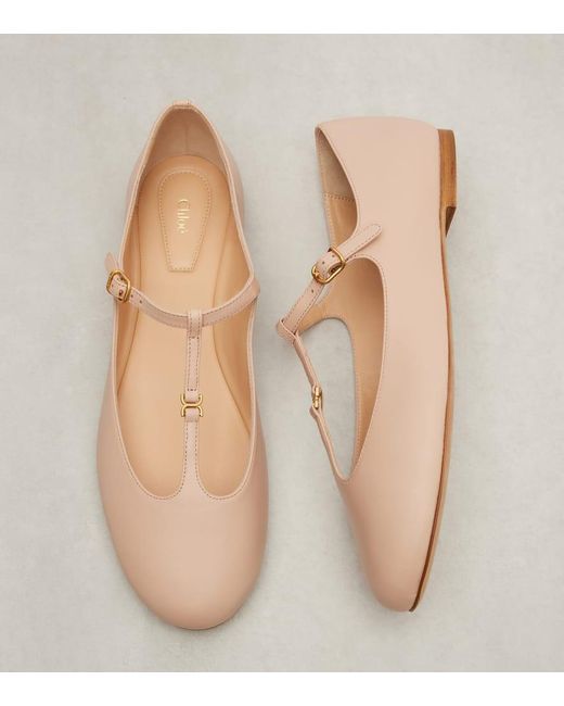 Chloé Natural Mary-Jane-Ballerinas Marcie Aus Leder