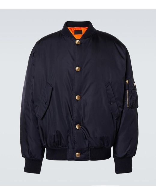 Prada Blue Re-Nylon Bomber Jacket for men