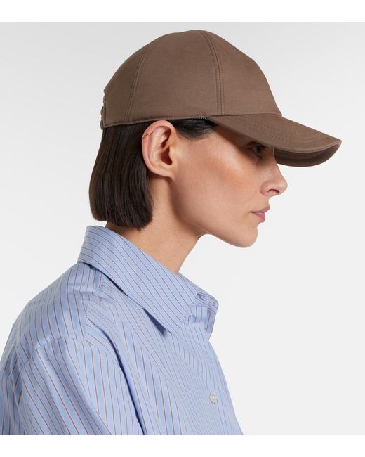 The Row Natural Caspian Cotton And Cashmere Canvas Baseball Cap