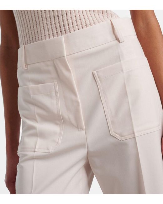 Victoria Beckham White Alina High-Rise Wide-Leg Pants