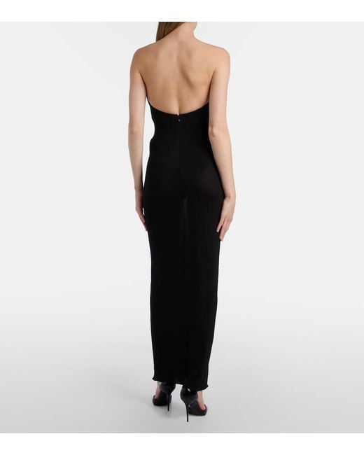 Alaïa Black Sheer Jersey Cocktail Dress