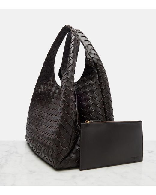 Bottega Veneta Black Campana Large Leather Shoulder Bag