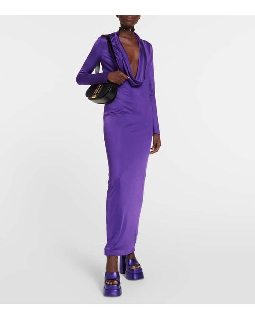 Versace Purple Plateausandalen Medusa Aevitas Aus Leder