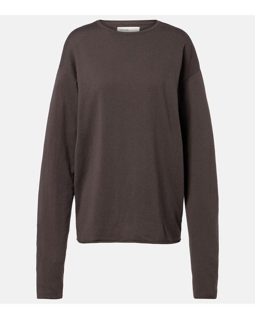 Extreme Cashmere Gray N°347 Aries Cotton And Cashmere Sweater
