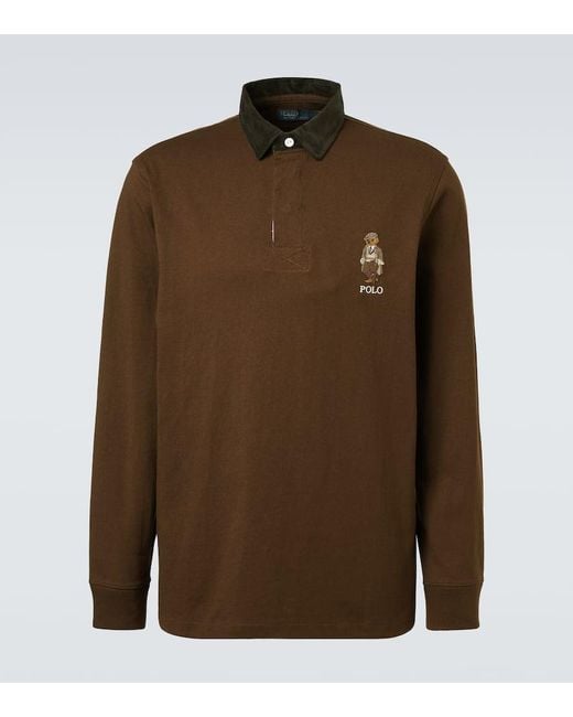 Polo Ralph Lauren Brown Polo Bear Cotton Polo Shirt for men