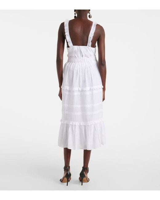 Isabel Marant White Diya Cotton-Blend Maxi Skirt