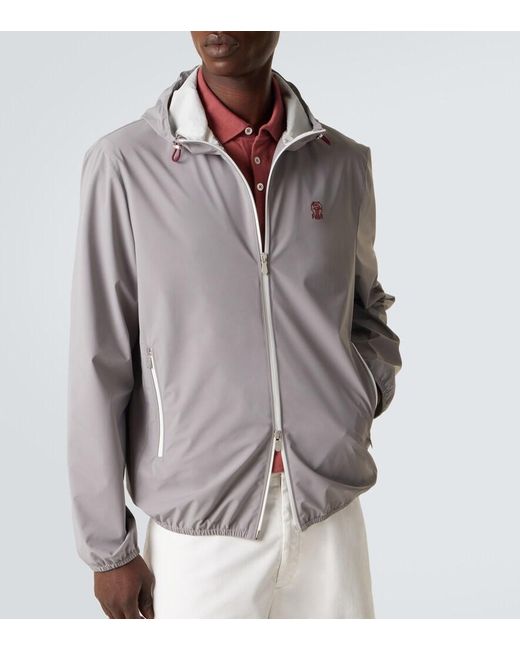 Brunello Cucinelli Purple Logo Jacket for men