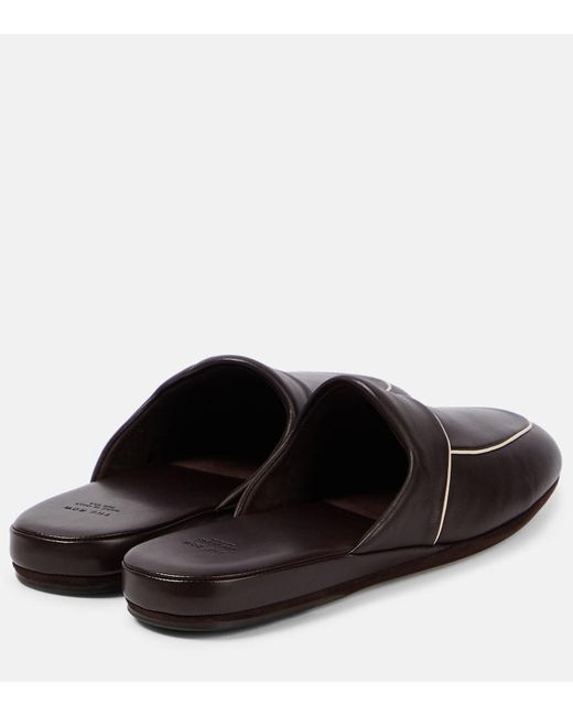 The Row Brown Beck Leather Mules