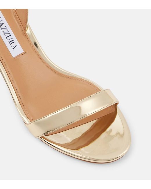 Aquazzura Metallic So Nude 50 Mirrored Leather Sandals
