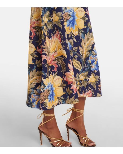 Etro Blue Floral Midi Dress