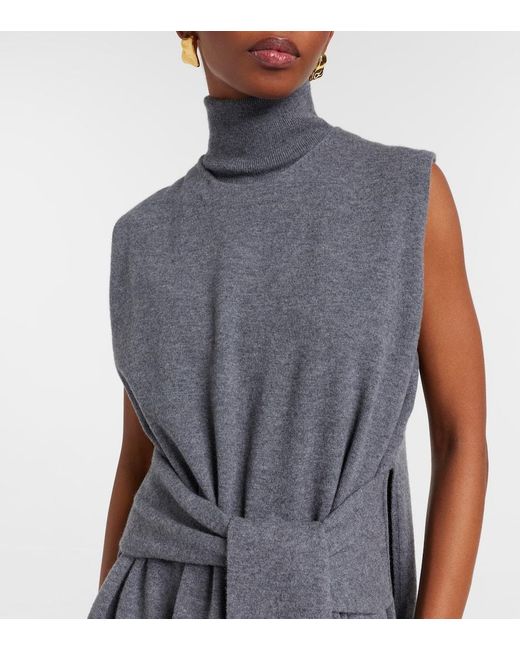 Rohe Gray Layered Wool And Cashmere-Blend Midi Dress