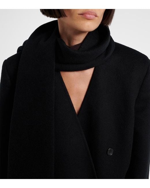 The Row Black Calitra Scarf-Detail Cashmere Jacket