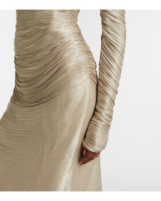 Marmar Halim Natural Ruched Gown