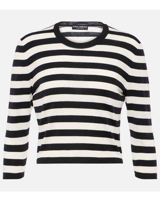 Dolce & Gabbana White Pullover Aus Schurwolle