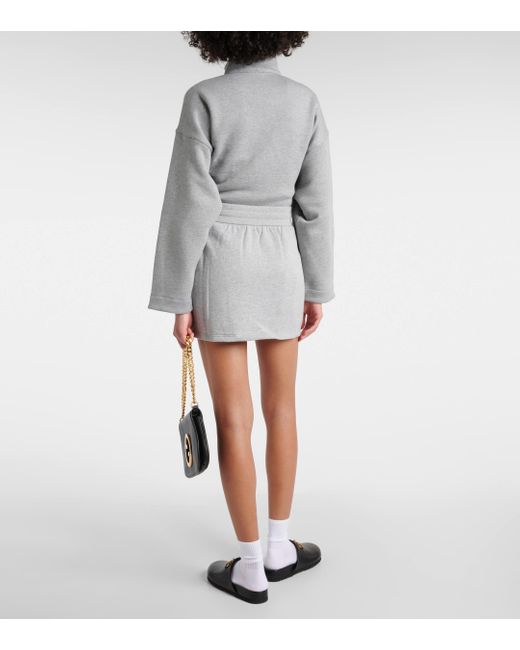 Mini-jupe en coton Gucci en coloris Gray