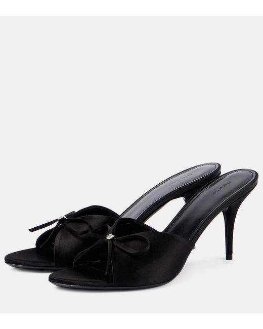 Balenciaga Black Knife Bow 80 Satin Sandals
