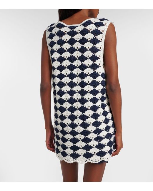 Farm Rio Blue Top Aus Haekelstrick