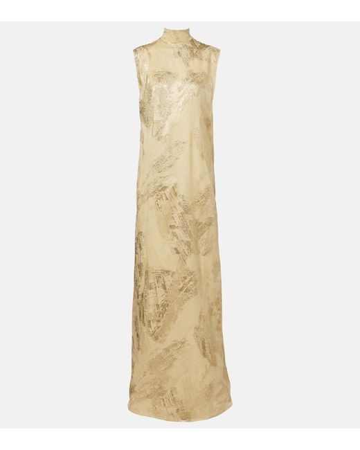 ‎Taller Marmo Metallic Gilded Miami Fil Coupe Maxi Dress