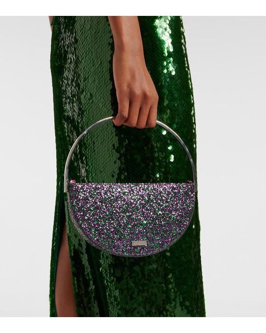 Aquazzura Blue Purist Mini Glitter Clutch