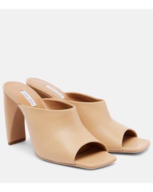 Calvin Klein Natural Palma Leather Mules
