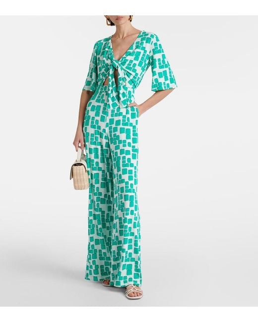 Max Mara Blue Papiri Jersey Jumpsuit