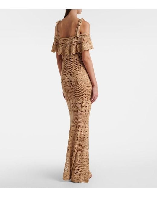 Anna Kosturova Natural Marianne Crochet Cotton Maxi Dress