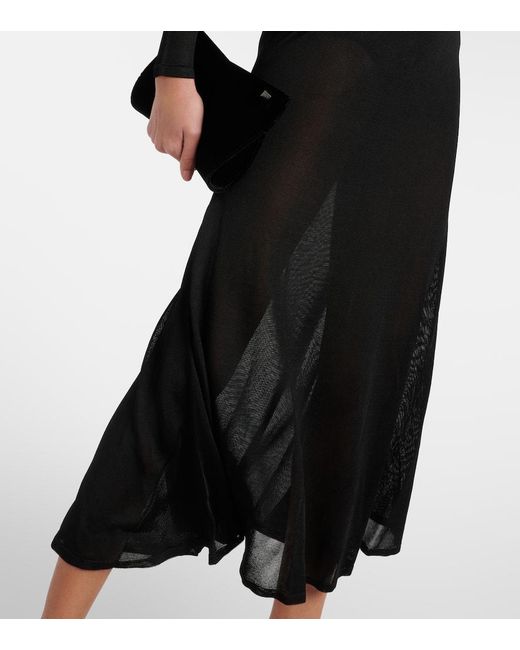 Tom Ford Black High-neck Jersey Maxi Dress