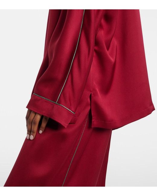 Givenchy Red Silk Satin Shirt
