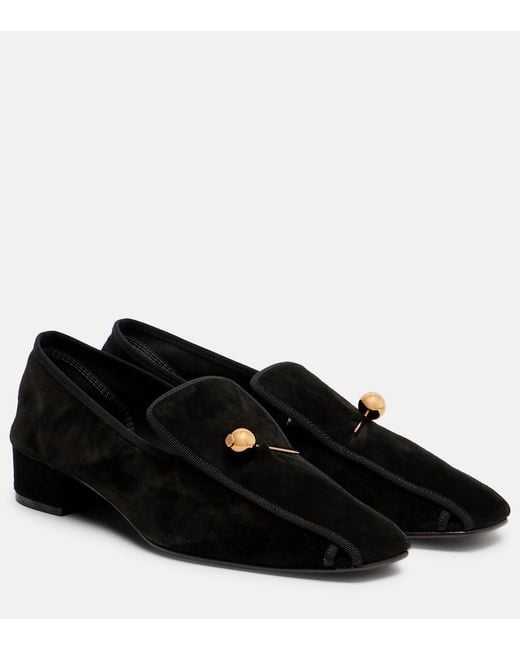 Herbert Levine Black Showtime Suede Loafer Pumps