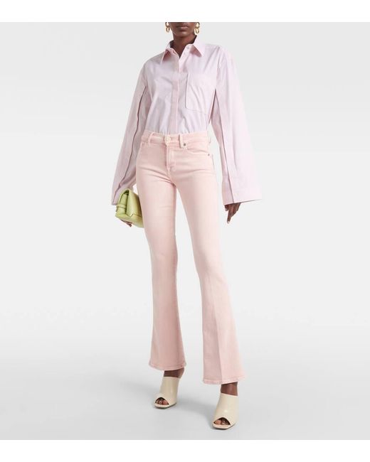 Victoria Beckham Pink Cropped-Hemd aus einem Baumwollgemisch