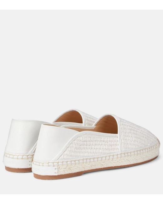 Manolo Blahnik White Espadra Raffia Espadrilles