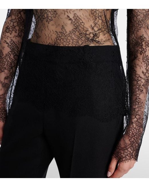 Top De Encaje Alexander McQueen de color Black