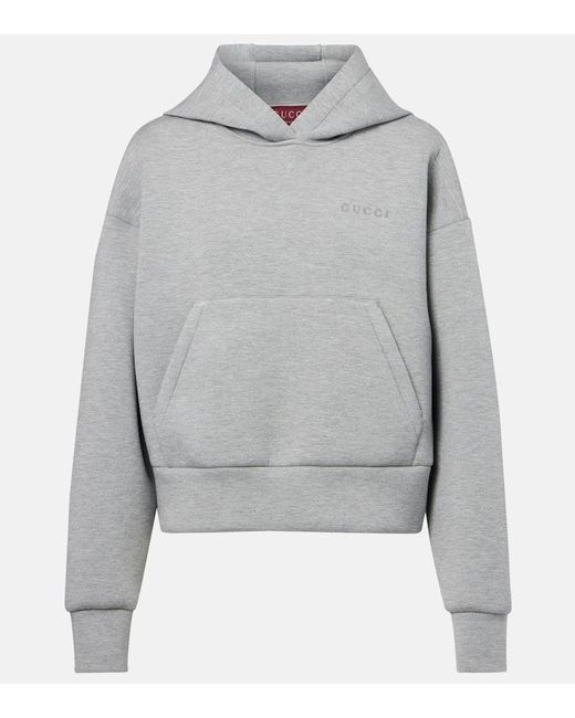 Sudadera Con Capucha De Jersey Con Logo Gucci de color Gray